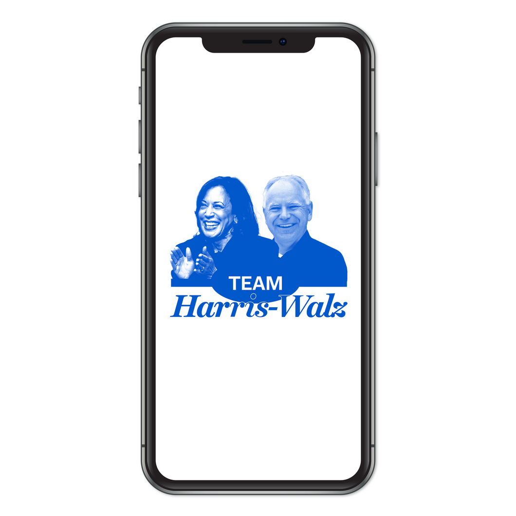 Team Harris-Walz Phone Background (White)